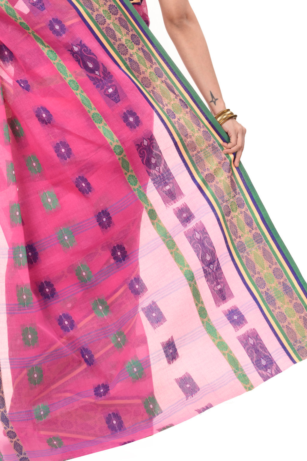 Pink Pure Cotton Kadambori_Ankit Tant Saree (763)